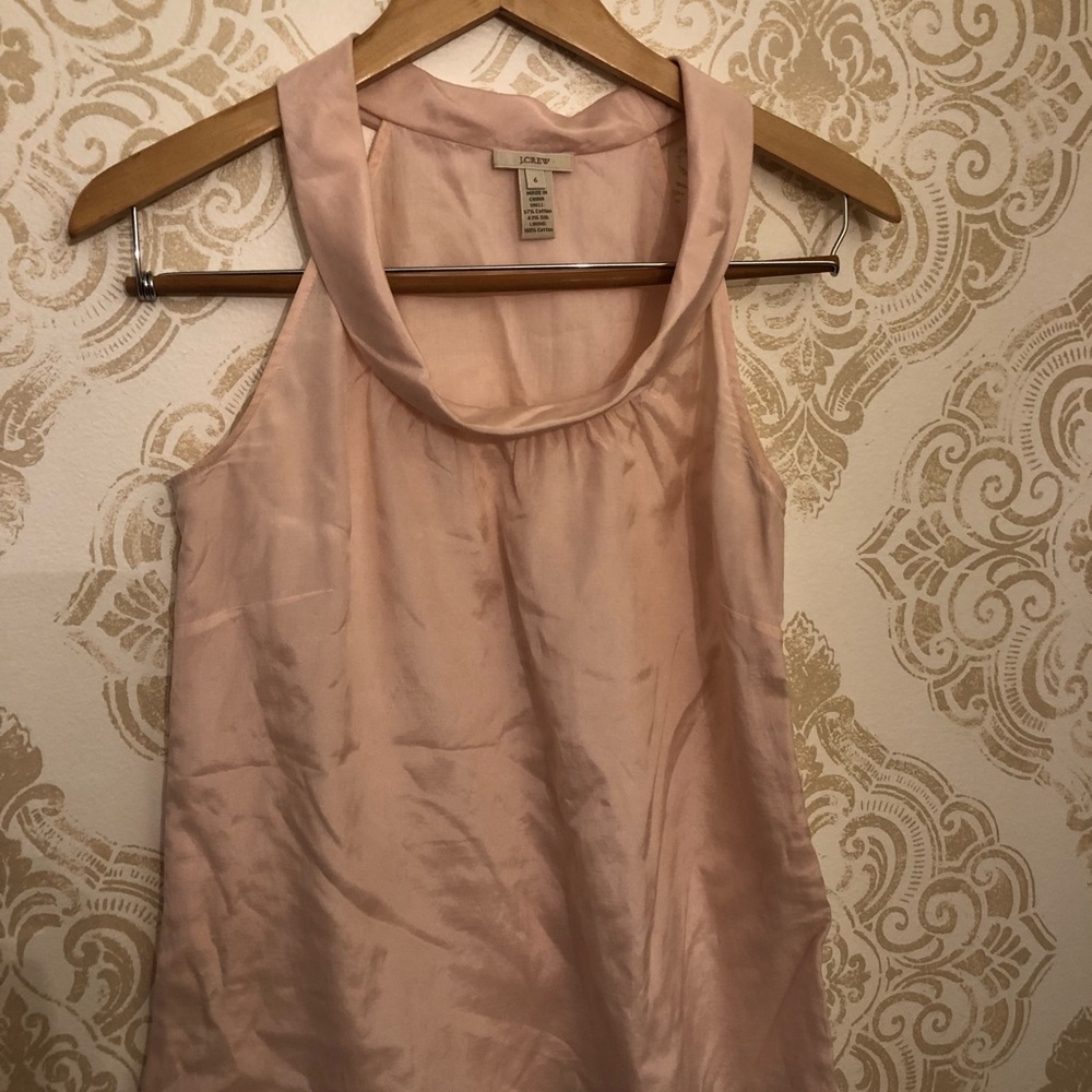 J Crew pink blush silk cowl neck tank shell 4 6